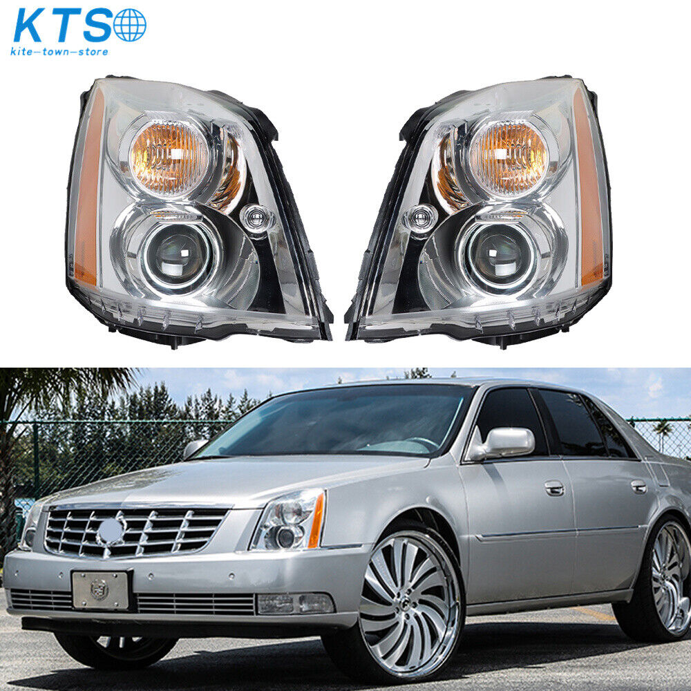 Headlight For 2008-2011 Cadillac DTS HID/Xenon Projector Chrome Right+Left Side