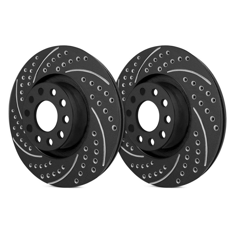 For Mercedes-Benz CLK55 AMG 01-02 Brake Rotors Double Drilled & Slotted 1-Piece
