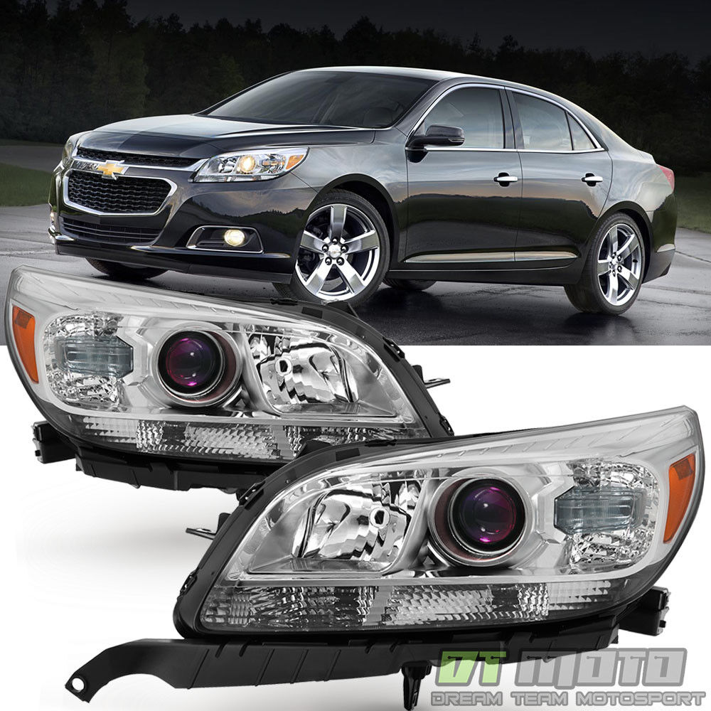 LEFT+RIGHT 2013 2014 2015 Chevy Malibu Replacement Halogen Projector Headlights