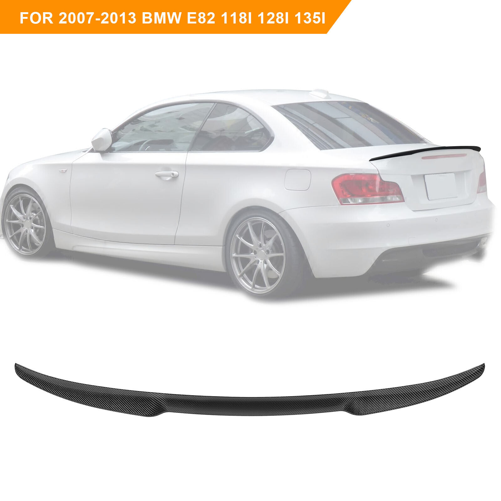 For 2007-2013 BMW E82 118i 128i 135i Coupe Carbon Fiber Rear Spoiler Wing