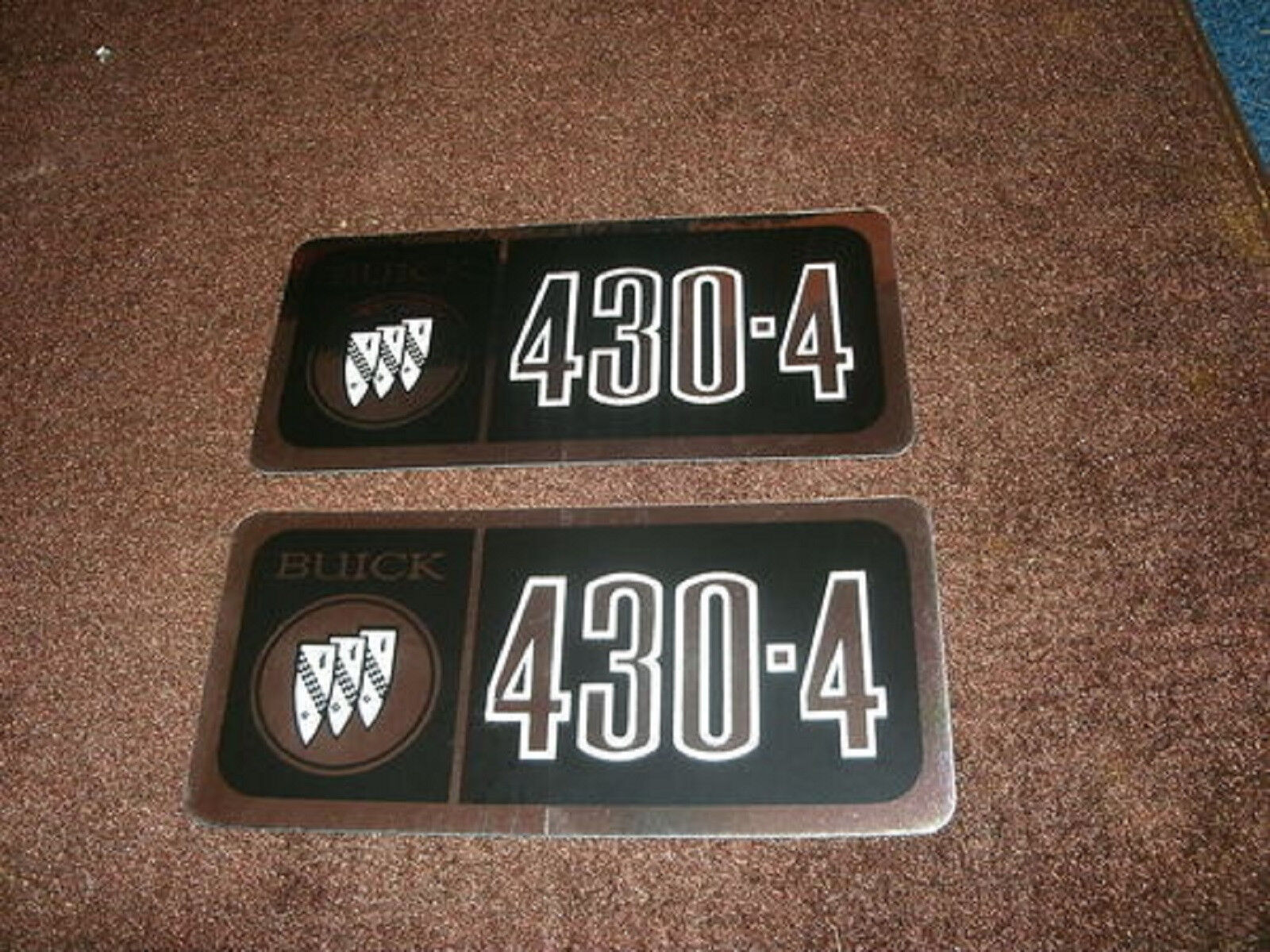 1969 BUICK ELECTRA WILDCAT 430 VALVE COVER DECALS PAIR NEW BLACK / SILVER
