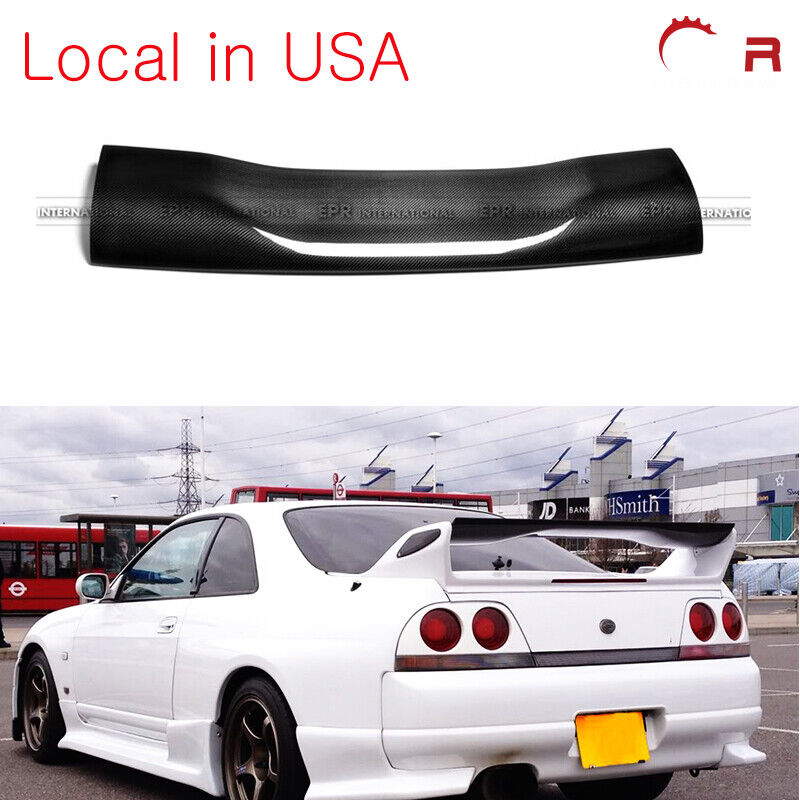 For Nissan Skyline GTR R33 AS Style Carbon Fiber Rear Spoiler Wing Middle Blade