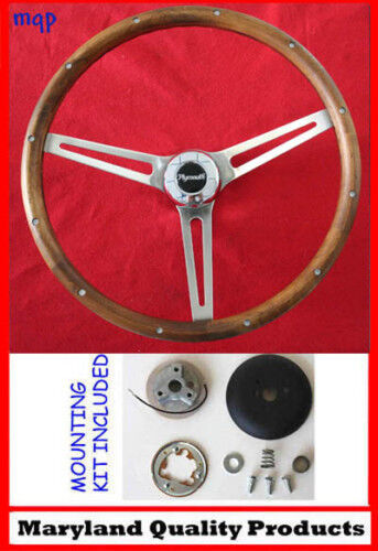 70\'s Fury Scamp Duster Cuda GTX RR Wood Steering wheel Walnut 15\