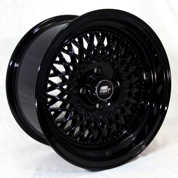 MST MT05 15x8 4x100 et20 Glossy Black Wheels (Set of 4)