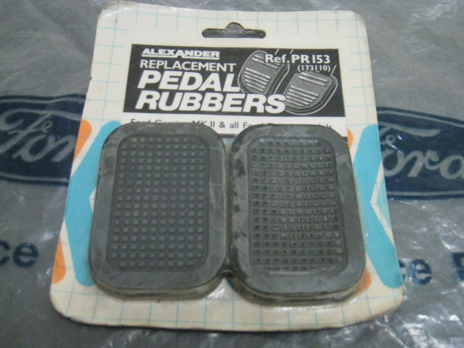 MK1 MK2 GT LOTUS CORTINA NOS SET OF BRAKE AND CLUTCH PEDAL PAD RUBBERS