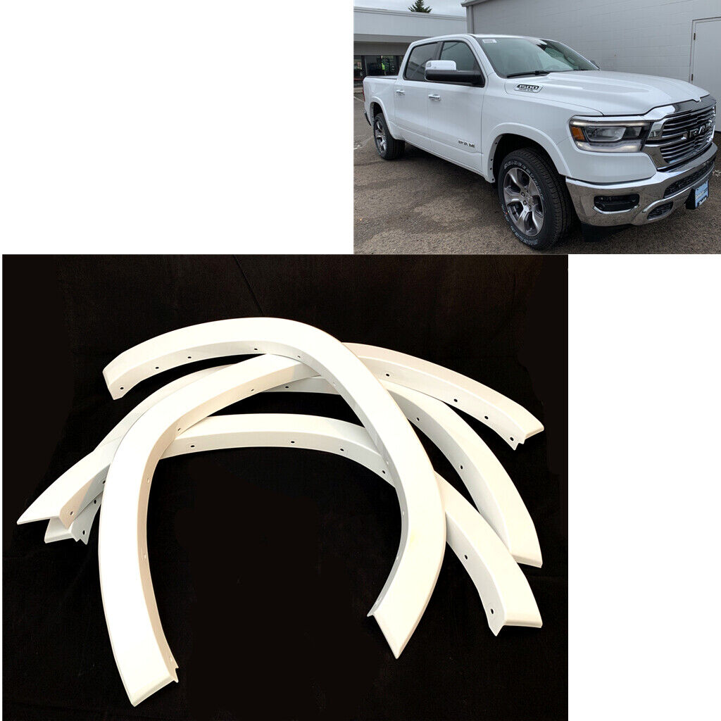2019-2020 Dodge Ram 1500 Wheel Fender Flare Protection Painted White OE Style