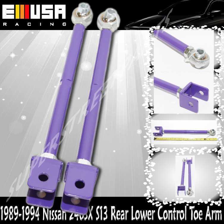 For 89- 94 Nissan 240SX S13 Rear Lower Control Toe Arm Kit PURPLE