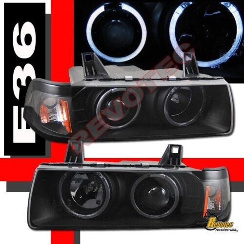 Black Halo Projector Headlights For 92-98 BMW E36 318i 325i Coupe Convertible 