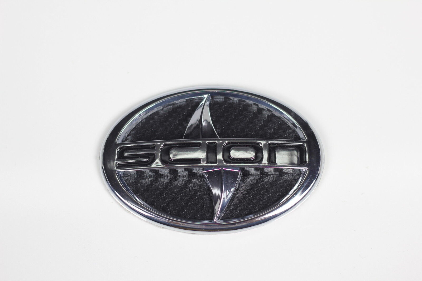 Scion large Carbon Fiber style Emblem Badge Sticker tC xA xB trunk black letter