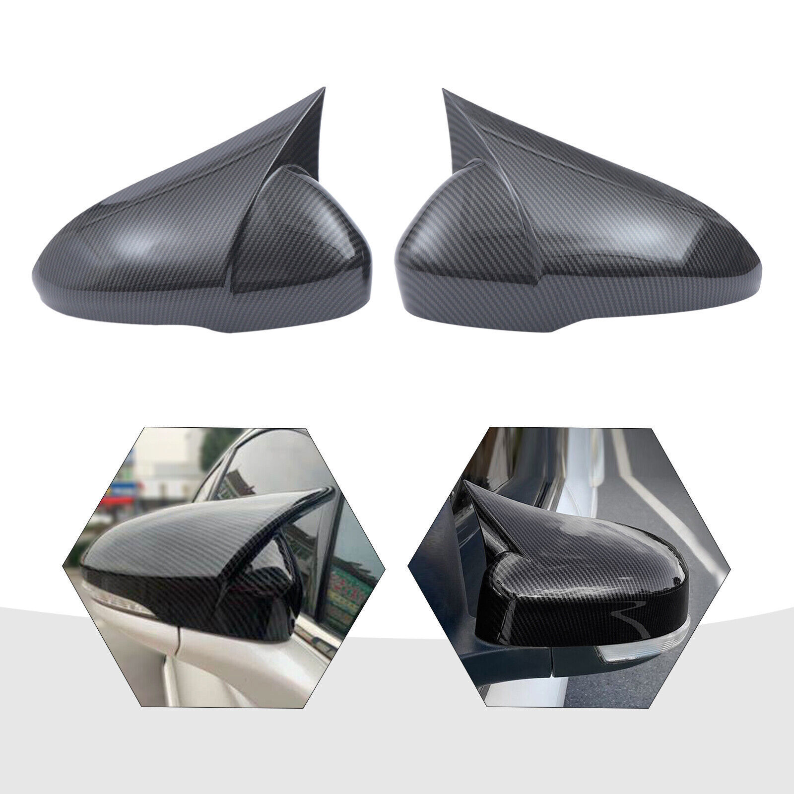 For Ford Mondeo Fusion 2013-2020 Carbon Fiber Rear View Side Mirror Cover Trim
