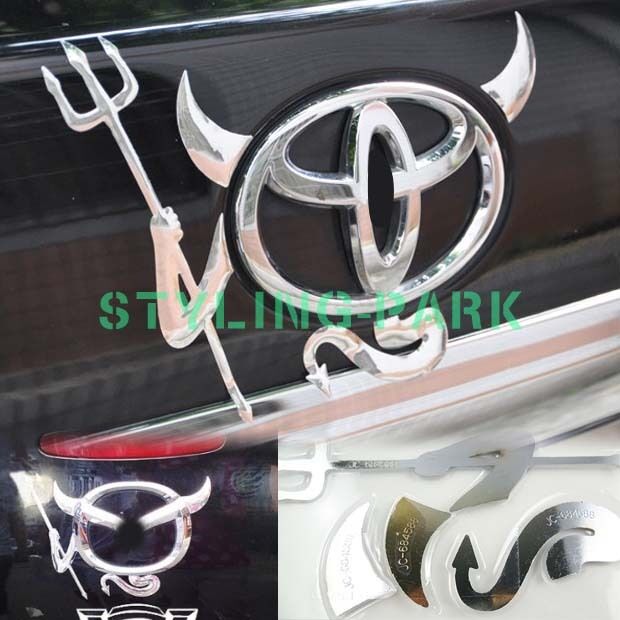 SUV Chrome Devil Rear Hood Logo Badge Emblem Trunk Lid Tail Gate Fender Sticker 