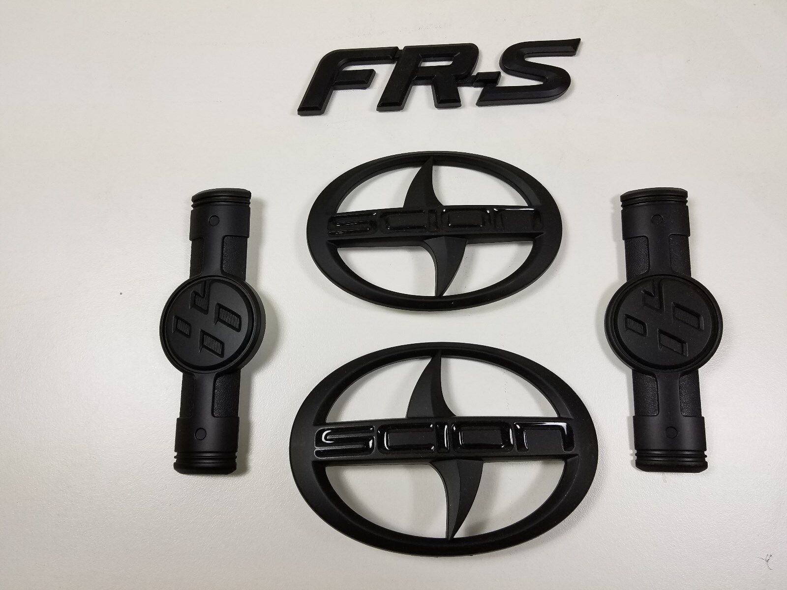 SET of 5 SCION FR-S black front, rear and side emblems Fast and 