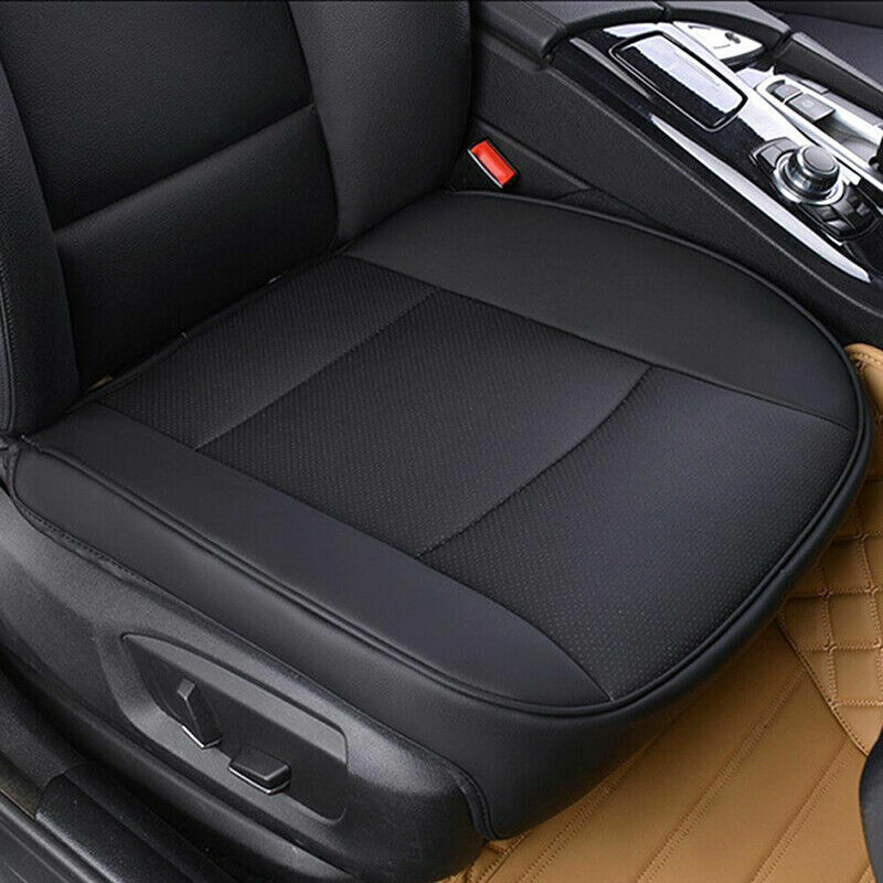 PU Leather Car Interior Seat Cover Protector Cushion Front Cover Universal Black