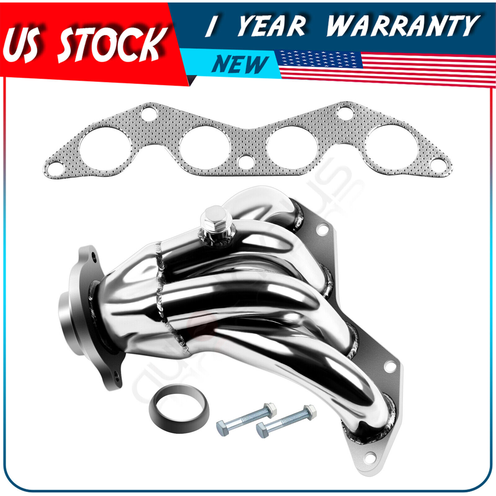 FOR 01-05 HONDA CIVIC EX D17A2 1.7L STAINLESS MANIFOLD EXHAUST HEADER+GASKET