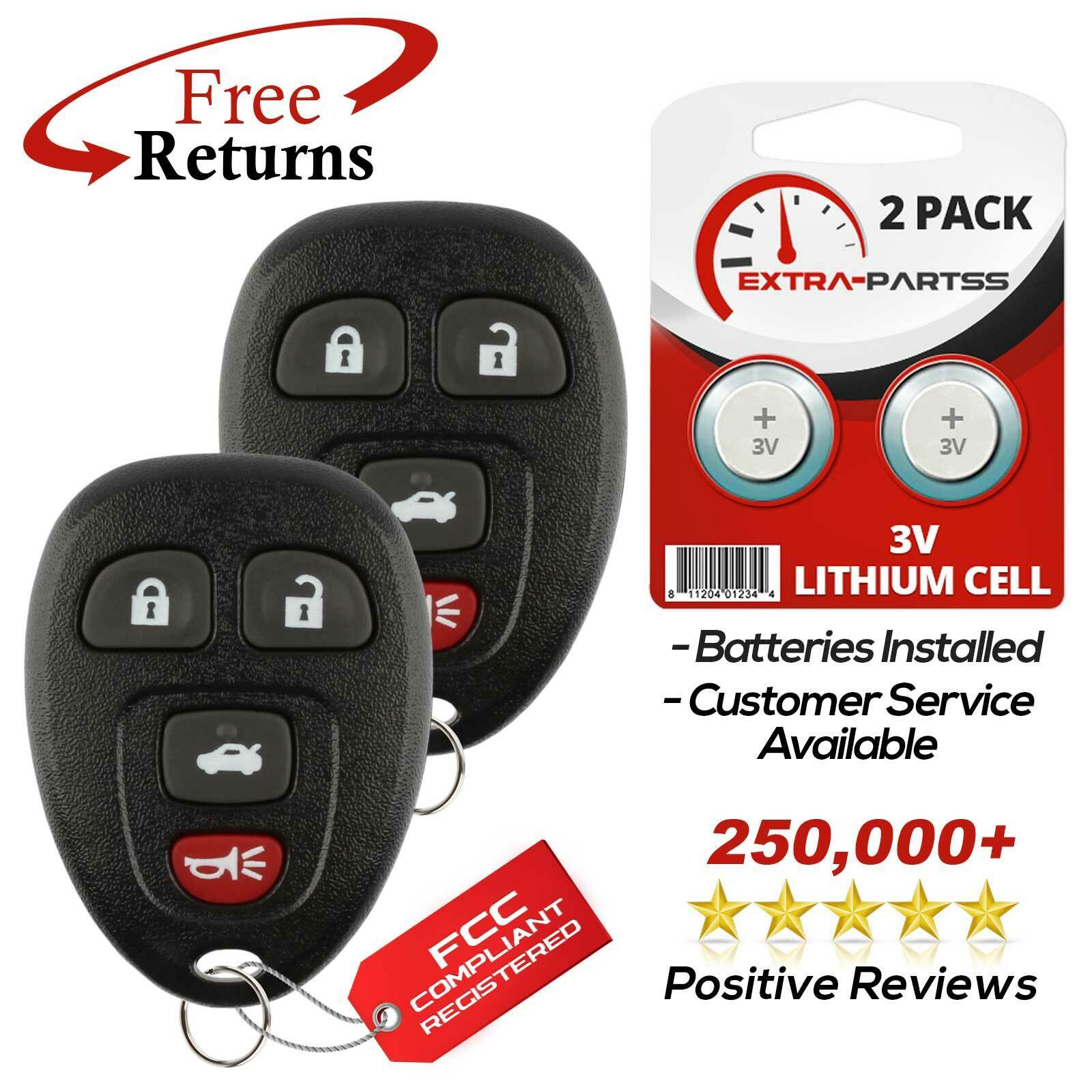 2 New Keyless Entry Remote Car Key Fob Transmitter Clicker Beeper for 22733523