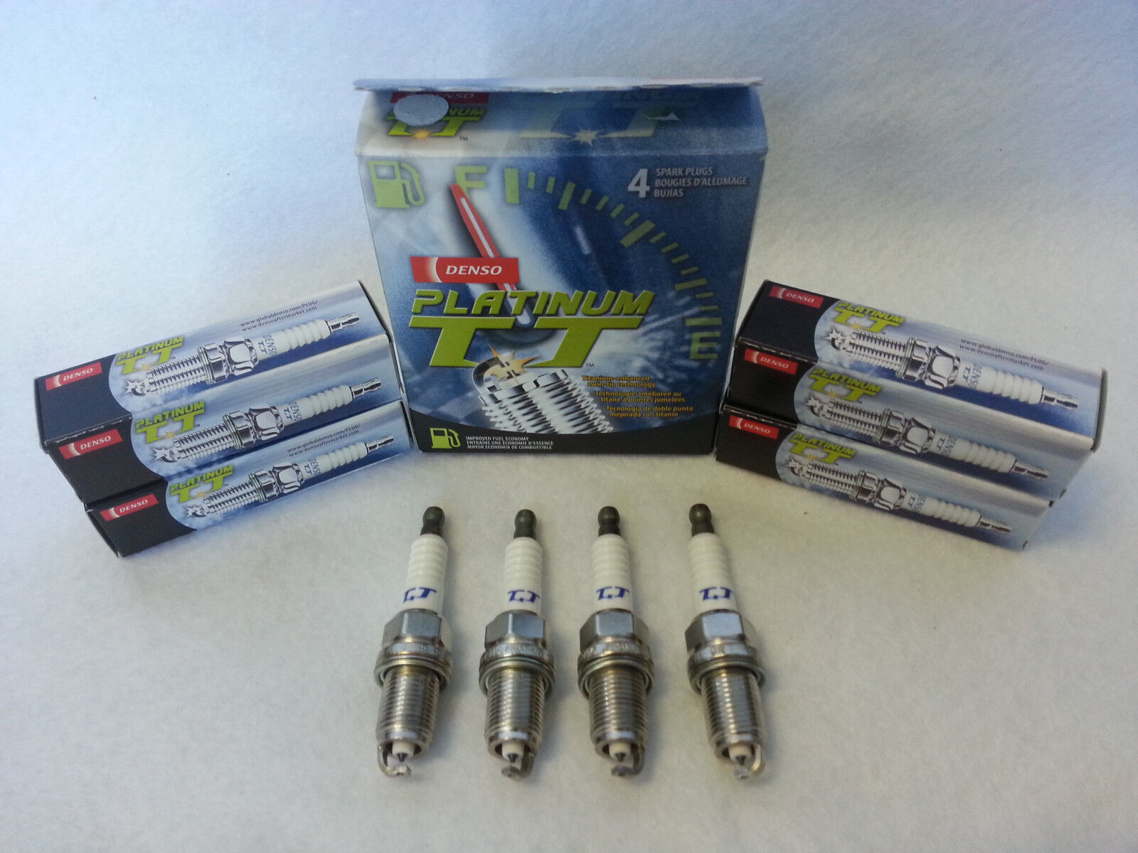 4x DENSO PW16TT Platinum-Titanium TT Spark Plug set Pre-Gapped More Spark/Power