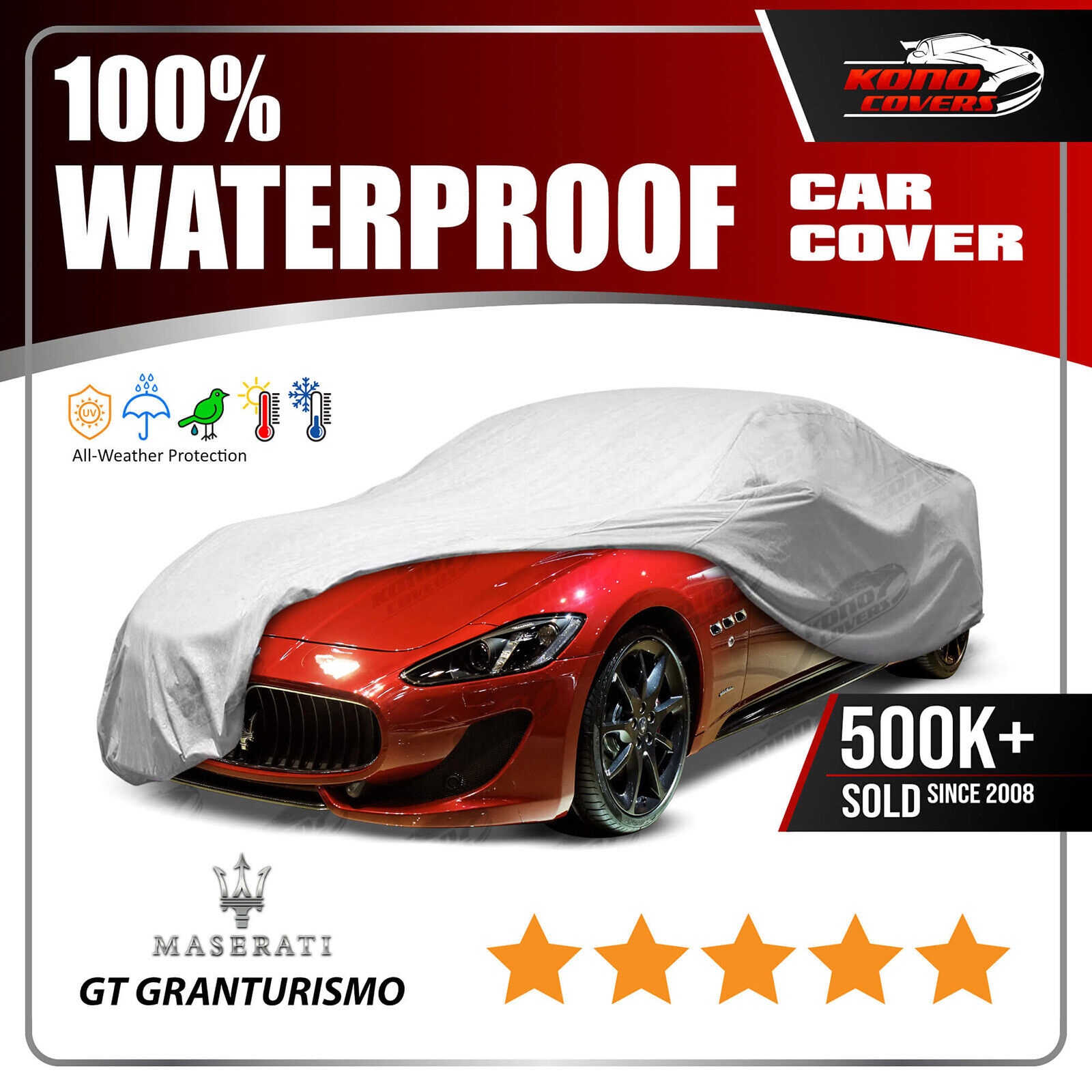Maserati GT Granturismo 6 Layer Car Cover Fit Water Proof Outdoor Rain Sun Dust
