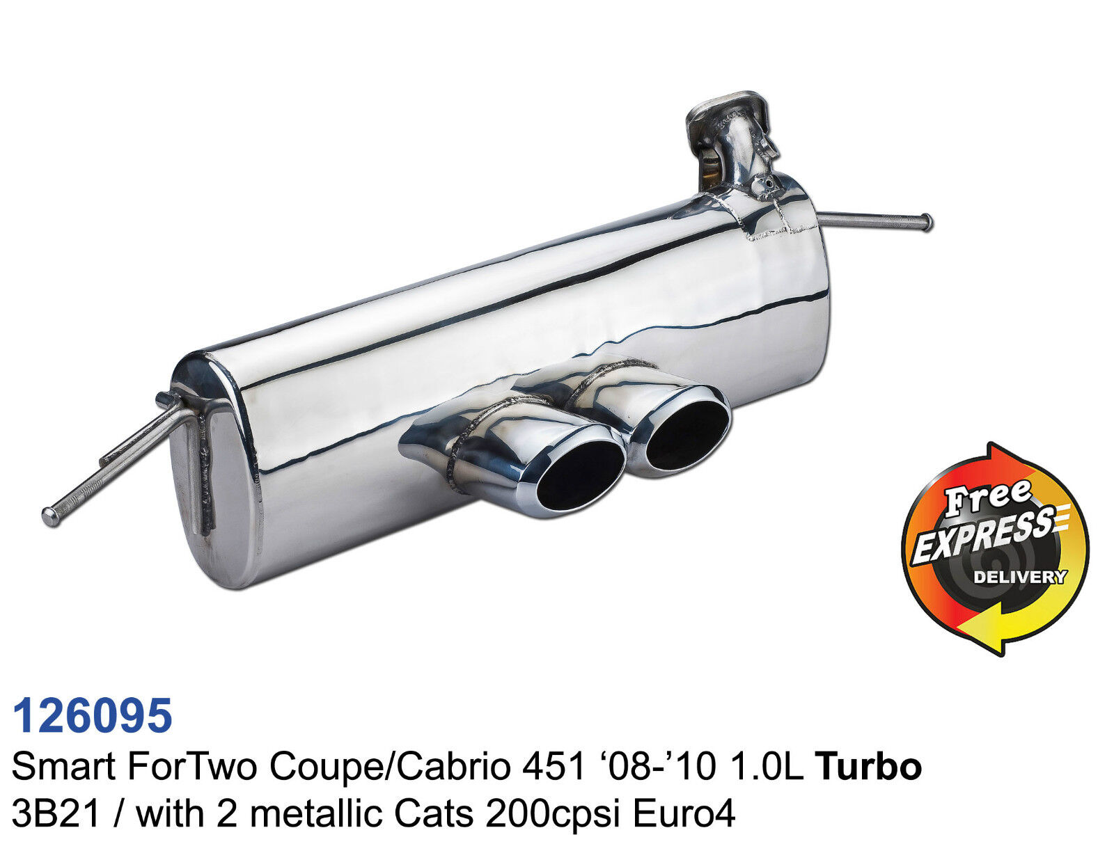 Performance Exhaust Muffler for Smart ForTwo Coupe/Cabrio 451 3B21 '08-'10 1.0L
