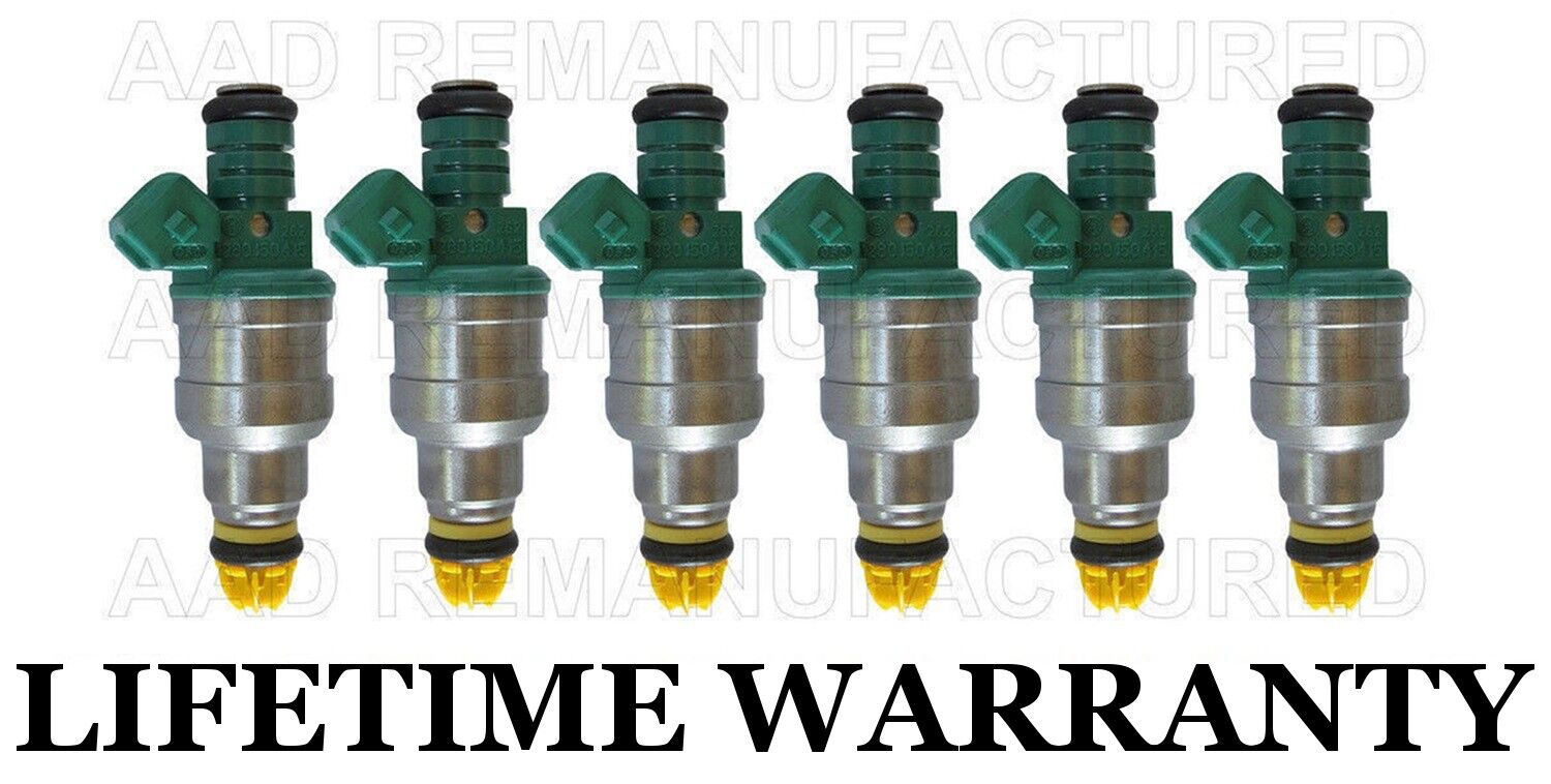 Genuine BOSCH Set of 6 Fuel Injectors for BMW 325IS 525I 2.5L