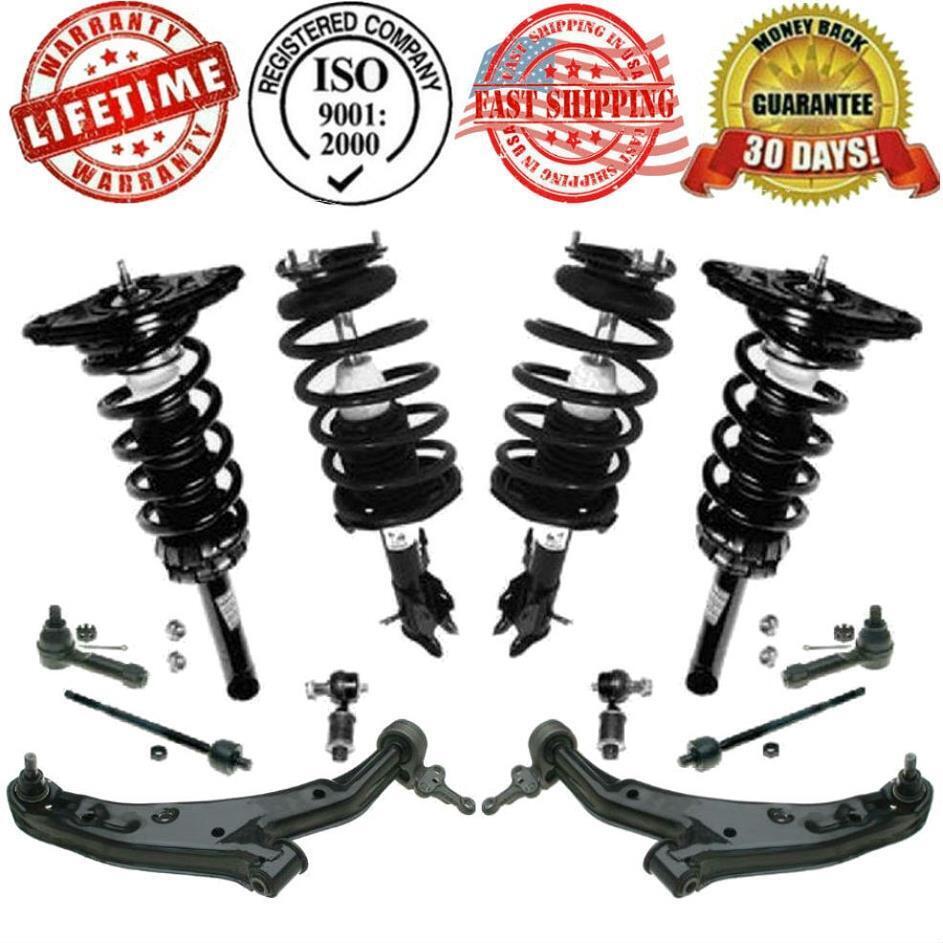 Front & Rear Struts Control Arms Tie Rods Links Fits Nissan Sentra 1.8L 02-06