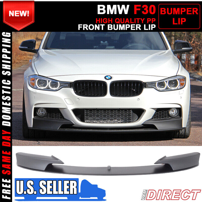 For 12-18 BMW F30 3 Series M Style Front Bumper Lip Unpainted Polypropylene