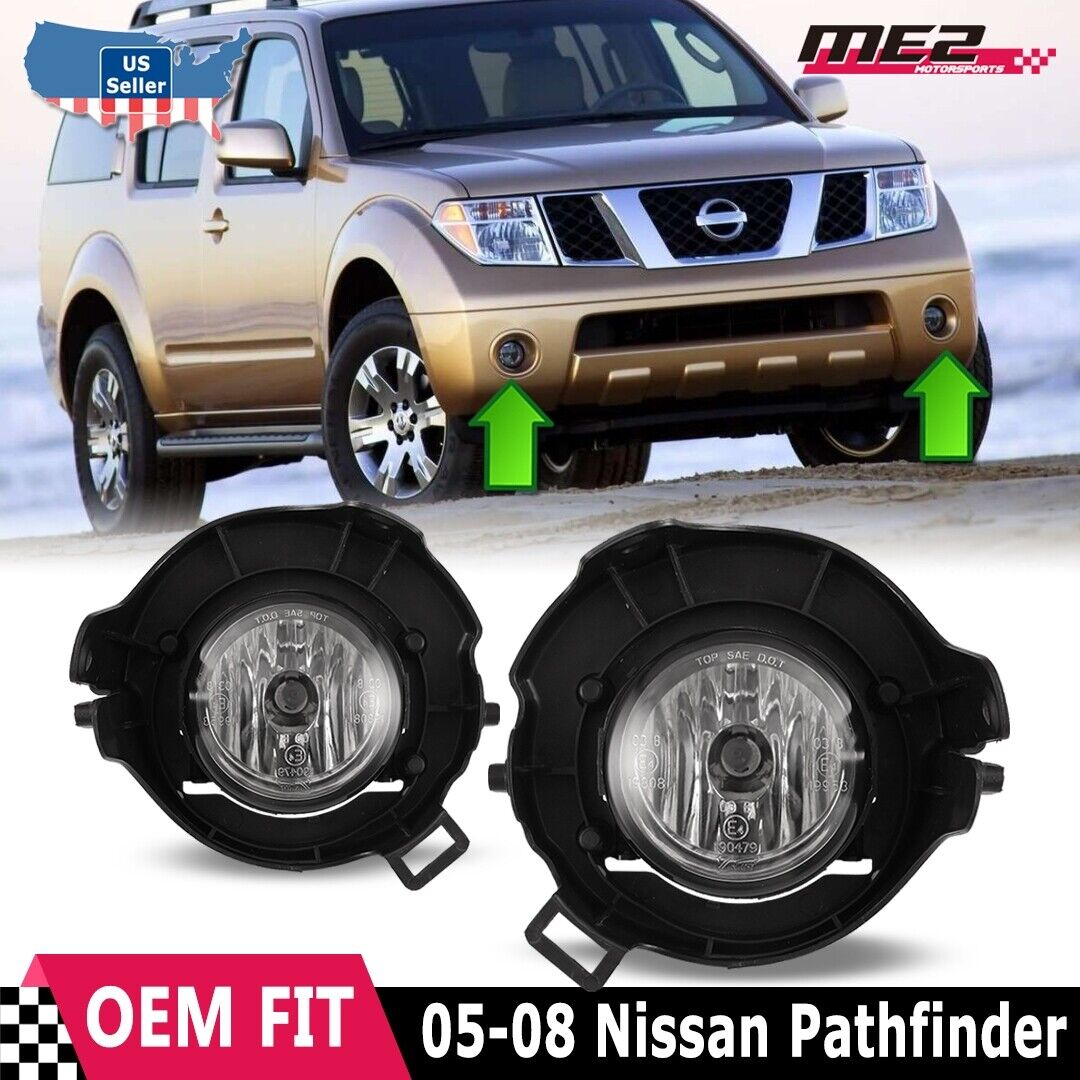 Clear Lens For 2005-2012 Nissan Pathfinder Factory Bumper Replacement Fog Lights