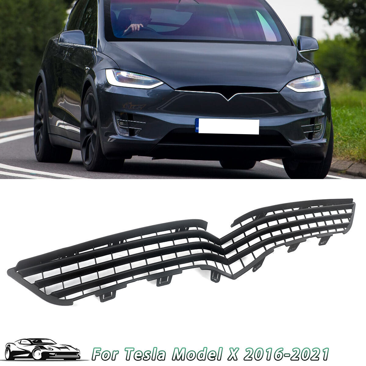 Replacement For 2016-2020 Tesla Model X 1050143-00-E Front Upper Grille Intake