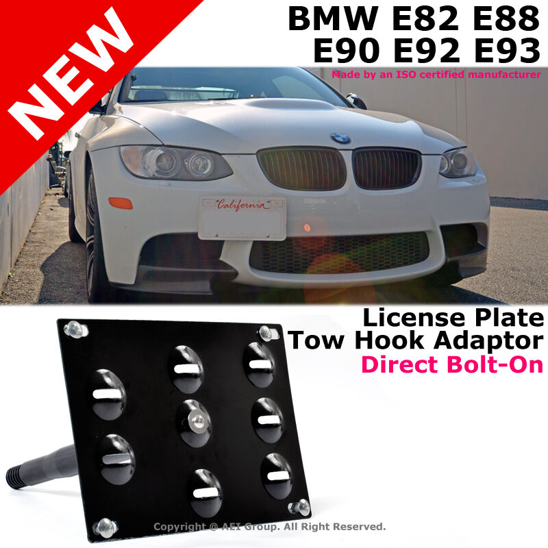 BMW E82 E88 E90 E92 08-12 Bumper Tow Hook Mount Adaptor License Plate Bracket