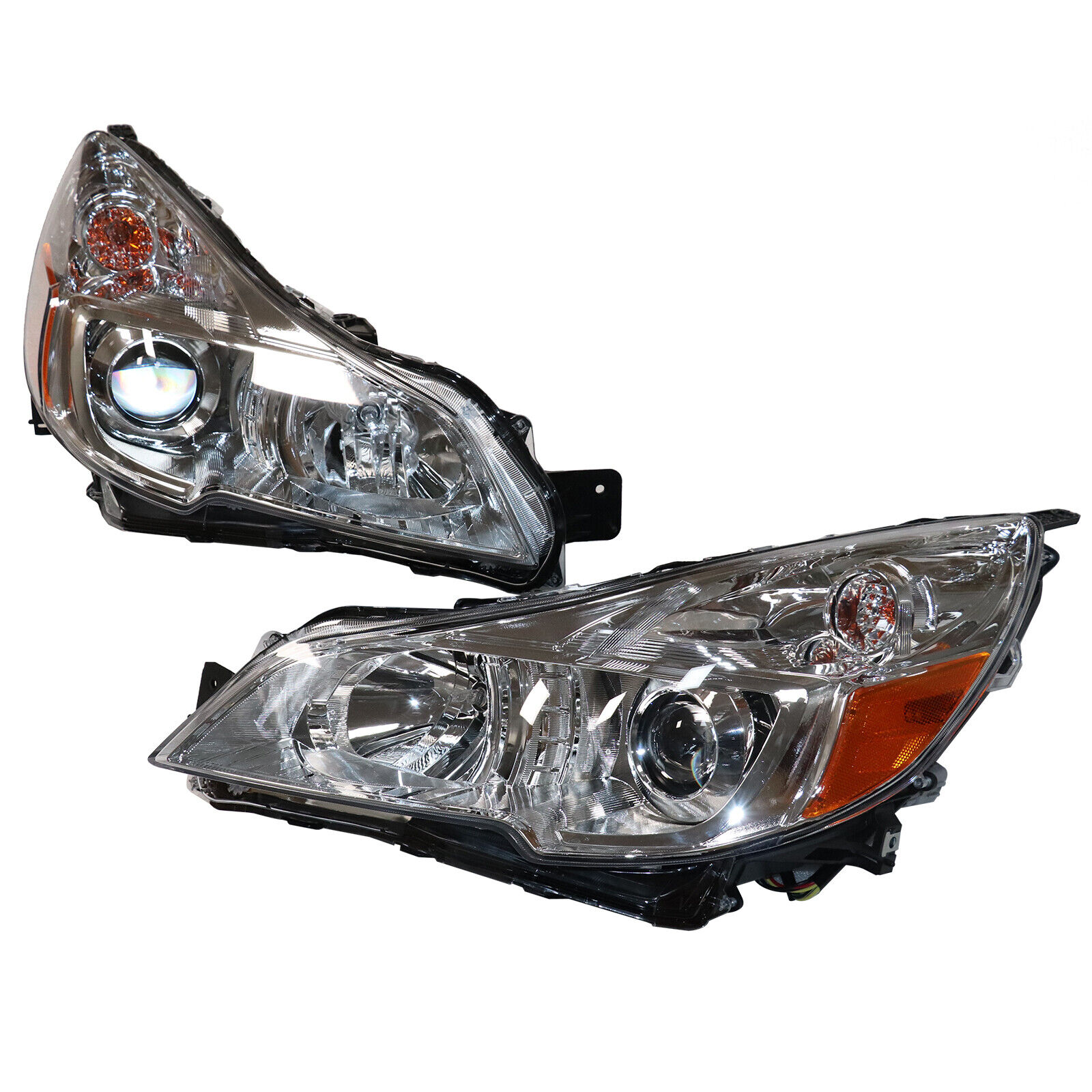 For 2010-2014 Subaru Legacy/Outback Replacement Projector Chrome Pair Headlights