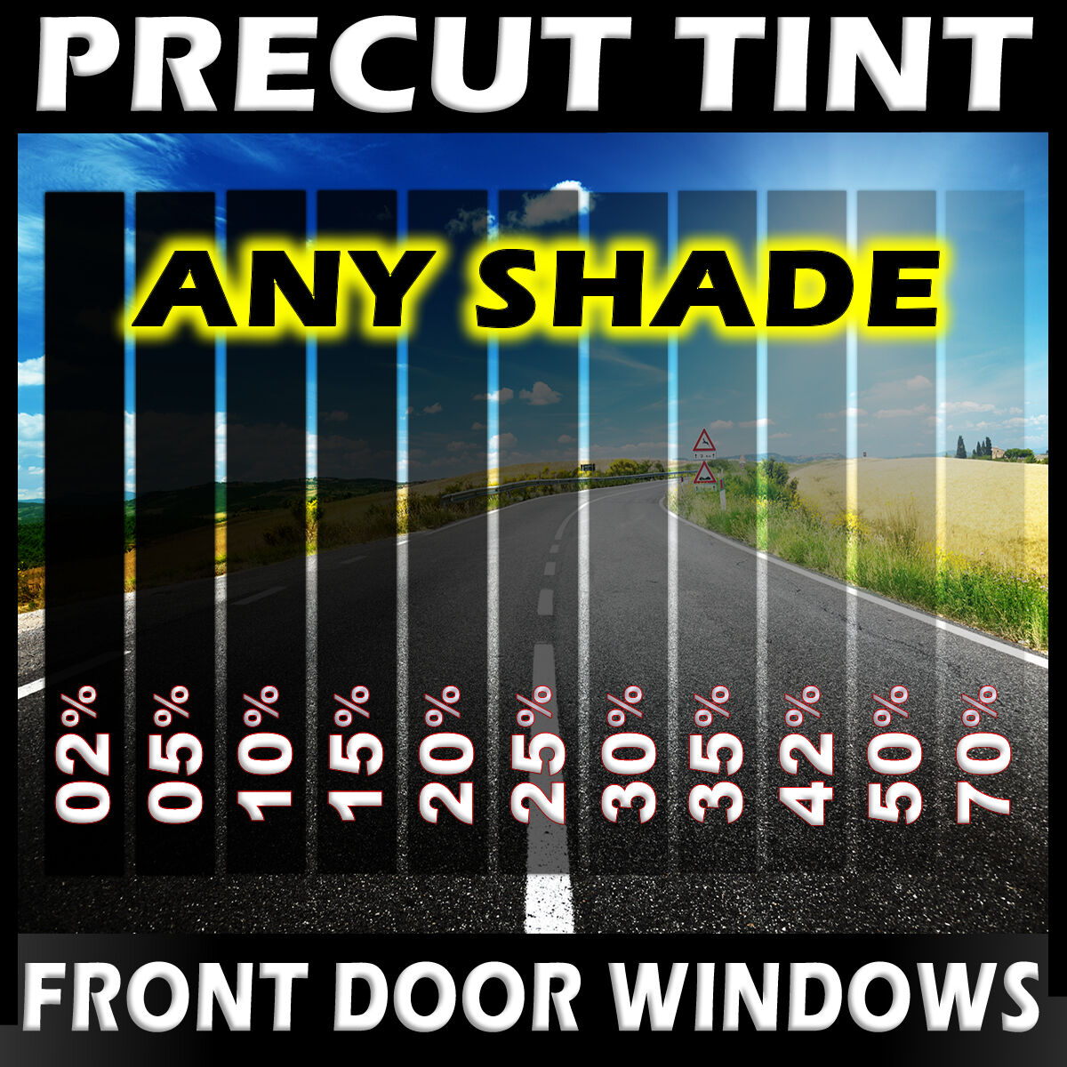 PreCut Film Front Door Windows Any Tint Shade VLT for JEEP Glass