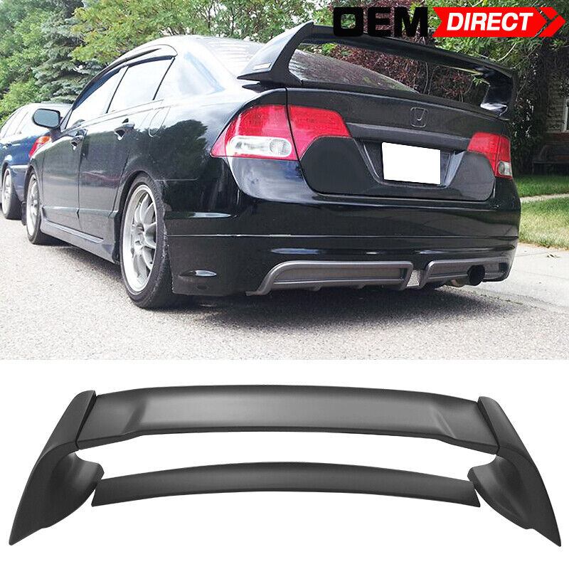Fits 04-06 Acura TSX Mug Style Matte Black Rear Trunk Spoiler Wing ABS 4 Piece