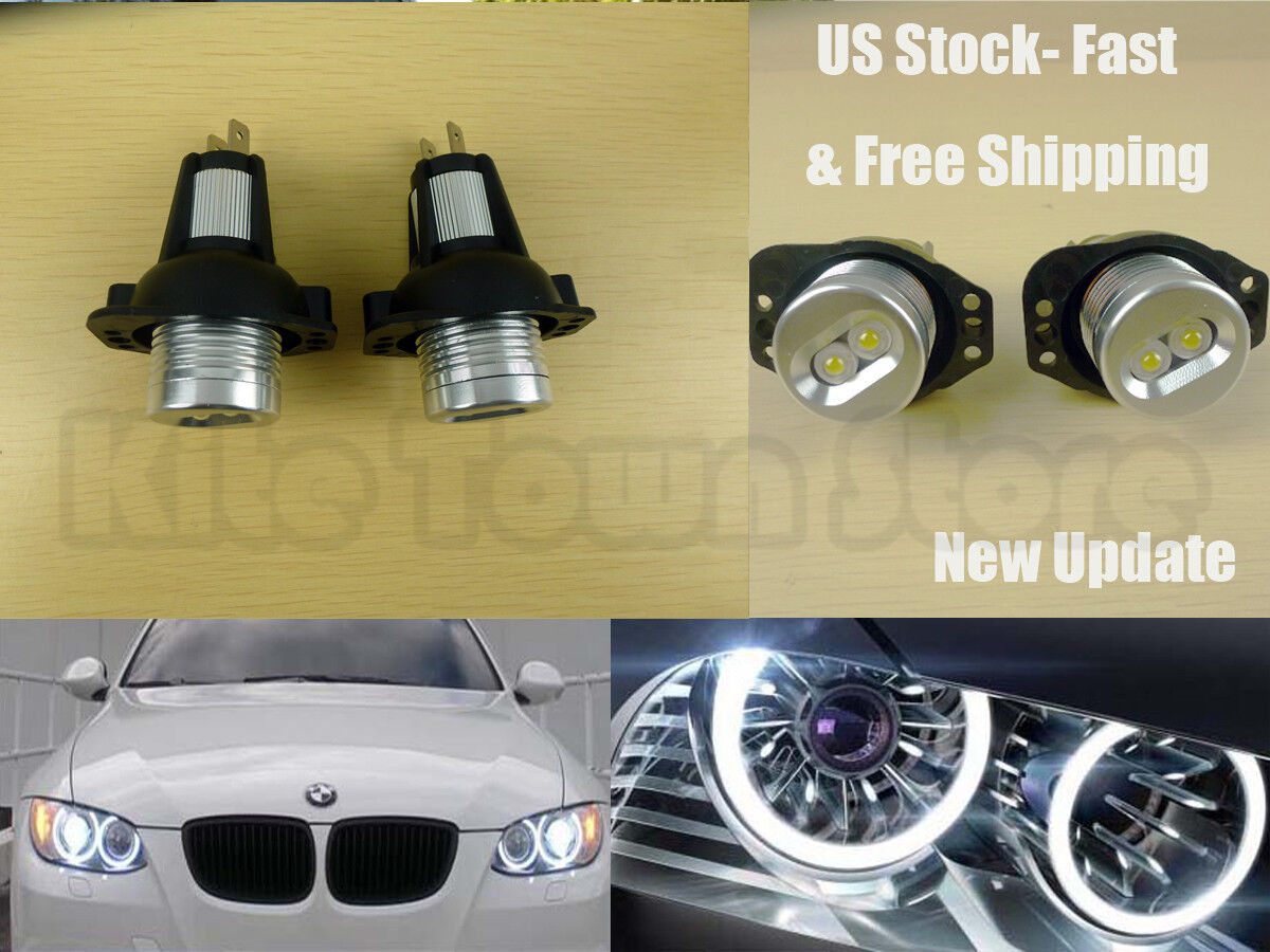 2x 6W High Power Angel Eyes 3 Series LED LRing Bulbs White Halo for BMW E90 E91