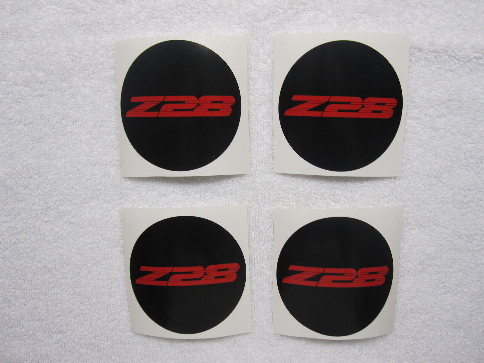 1996-2002 Camaro Z28 ZR1 Wheel Center Cap Decals - Black W/Red Letters