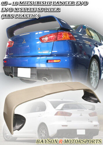 Fits 08-17 Mitsubishi EVO 10 X MR-Style Rear Trunk Spoiler Wing (ABS)