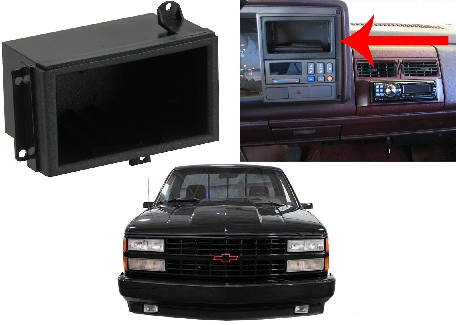 Plastic Radio Delete Dash Cubby For 1988-1994 Chevy GMC C/K Trucks New 
