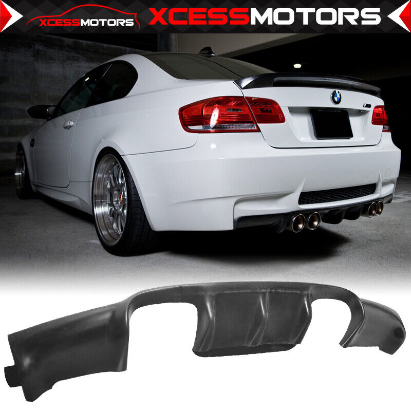 Fits 08-13 BMW E92 3 Series M3 Only V Style Rear Bumper Lip Lower Diffuser - PU