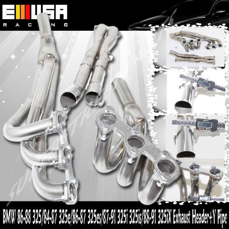 SS Exhaust Header+Y Pipe fits 1987-1991BMW 325is Base Coupe 2D 2.5L E30 M20