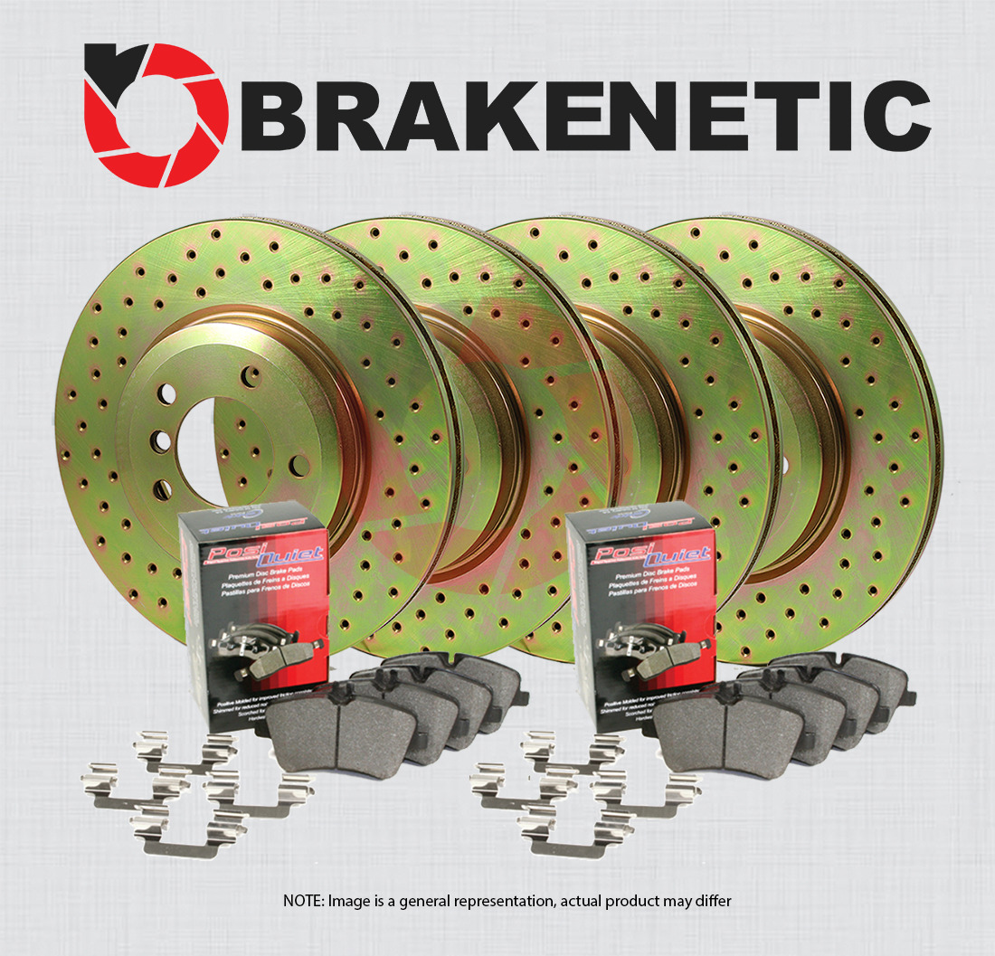 F&R BRAKENETIC Sport Drilled Brake Rotors + Ceramic Pads BSK83352