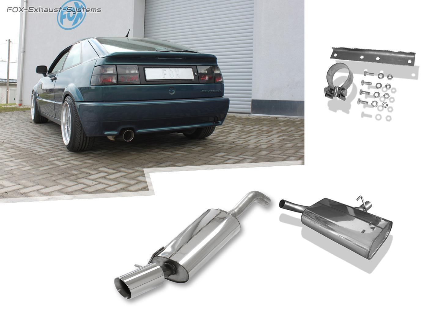 Stainless Steel Sports Exhaust System From Vsd VW Corrado 2.0 100mm Round