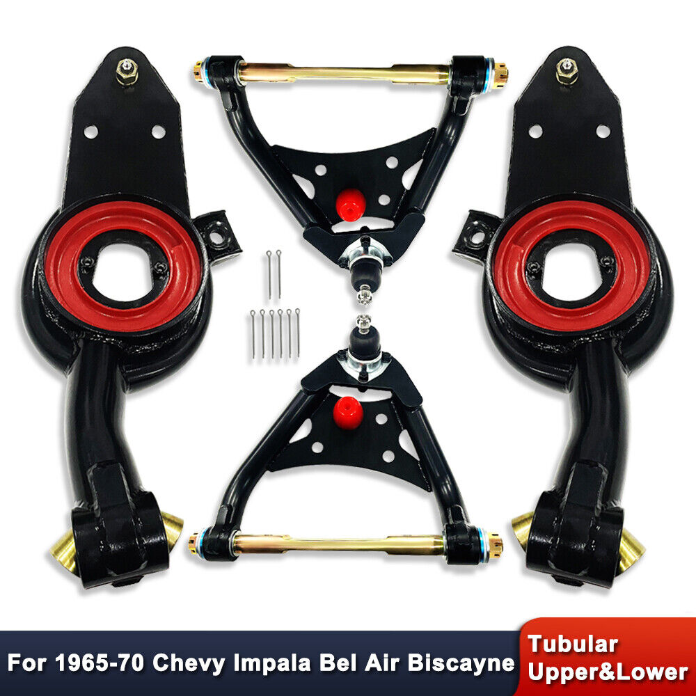 For Chevy Impala Bel Air Biscayne 1965-1970 Tubular Upper & Lower Control Arms