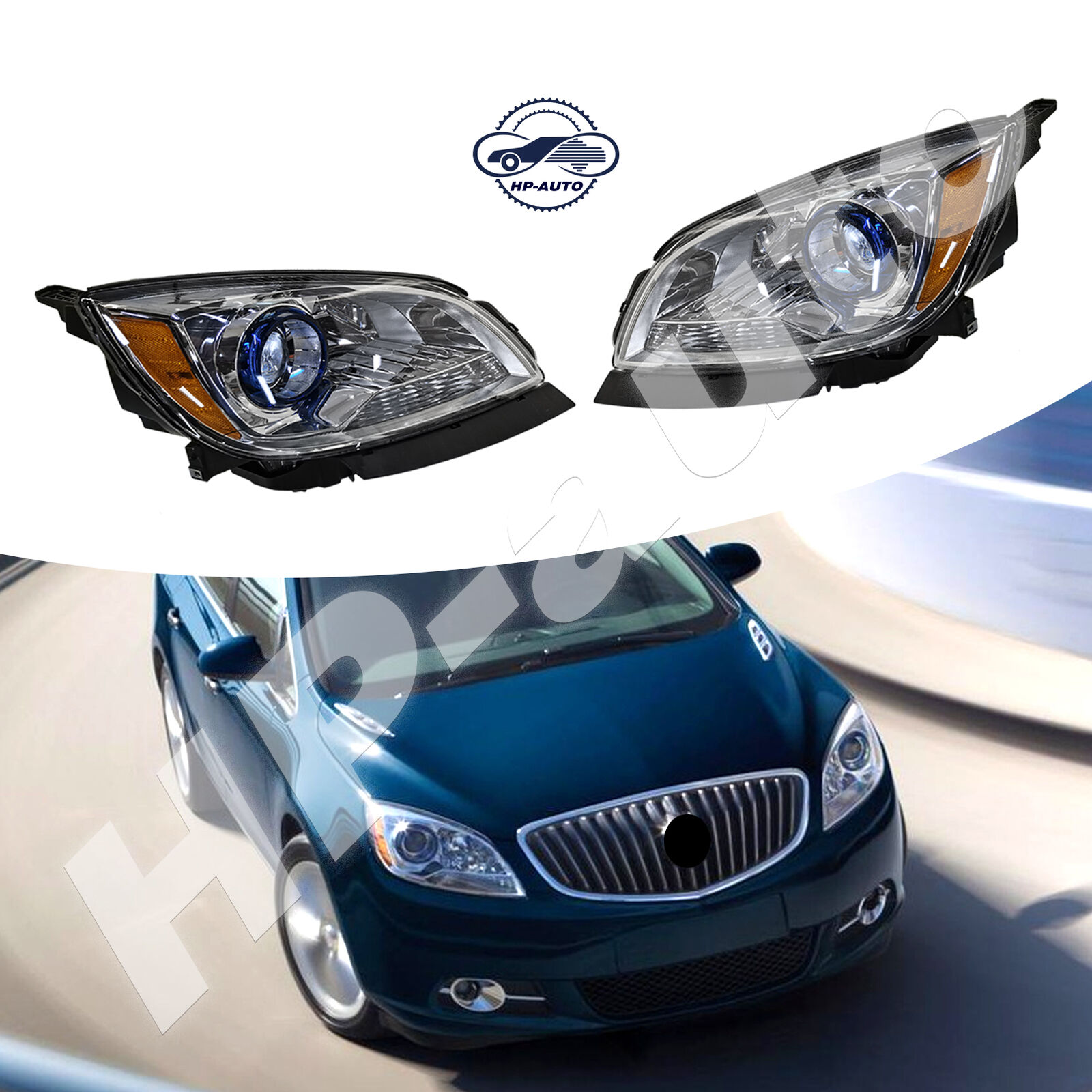 Halogen Headlight Headlamp Assembly For 2012-2017 Buick Verano Pair L&R Side