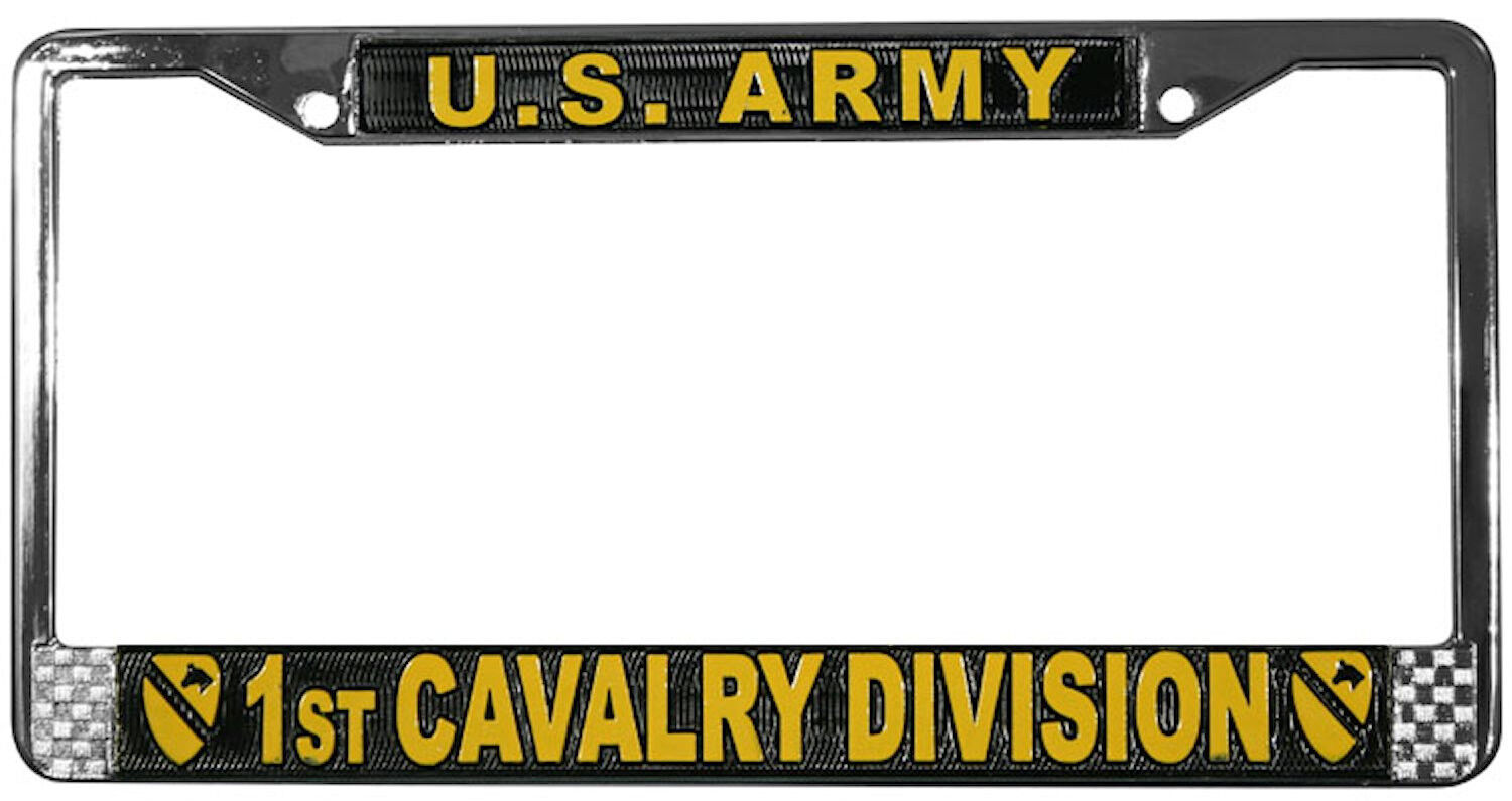 US ARMY 1ST CAVALRY DIVISION METAL LICENSE PLATE FRAME - MADE IN USA
