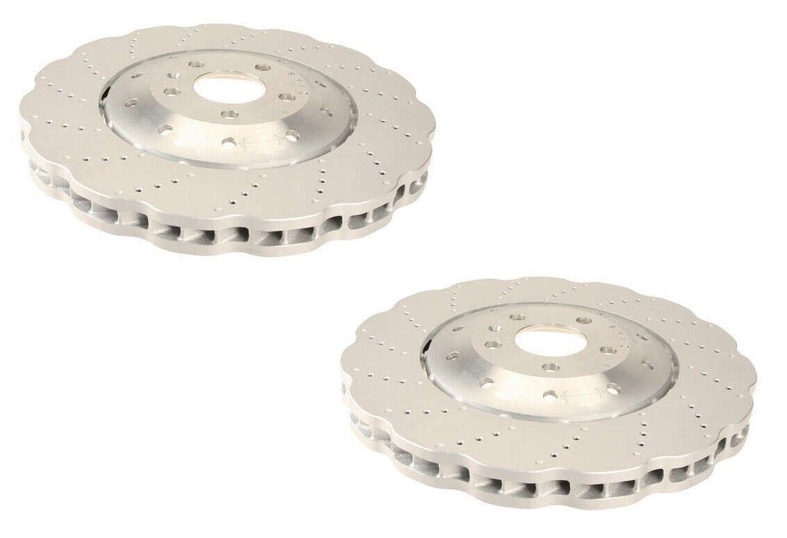 For Audi RS7 Set of Front Left & Right Vent Drilled Dimpled Disc Brake Rotor OEM