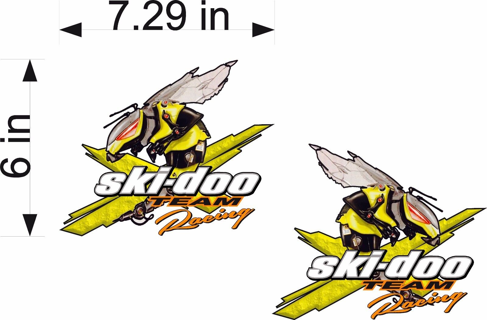 SKI-DOO Techno Bee Racing / PAIR / Vinyl Vehicle Snowmobile Gear Graphic Decals
