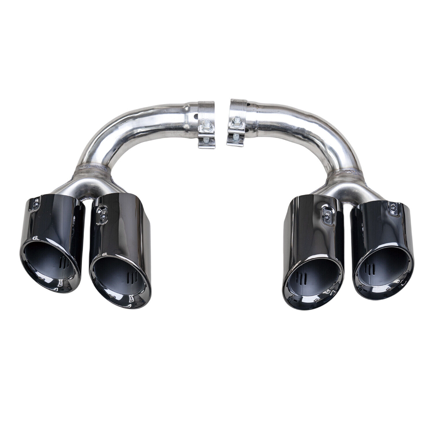 Black Exhaust Tips Muffler Tail Ends GTS Style Fit For 2019-24 Porsche Cayenne