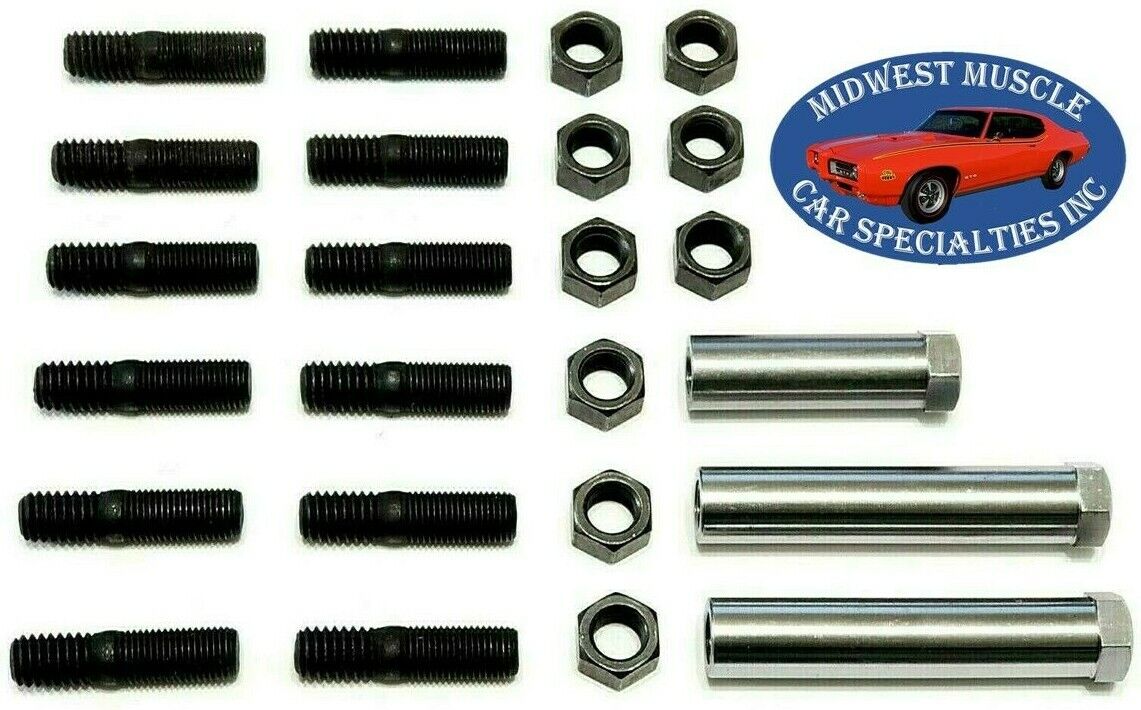 Exhaust Manifold Studs & Nuts Fits Chrysler Dodge Plymouth 68-74 383 400 440 QS