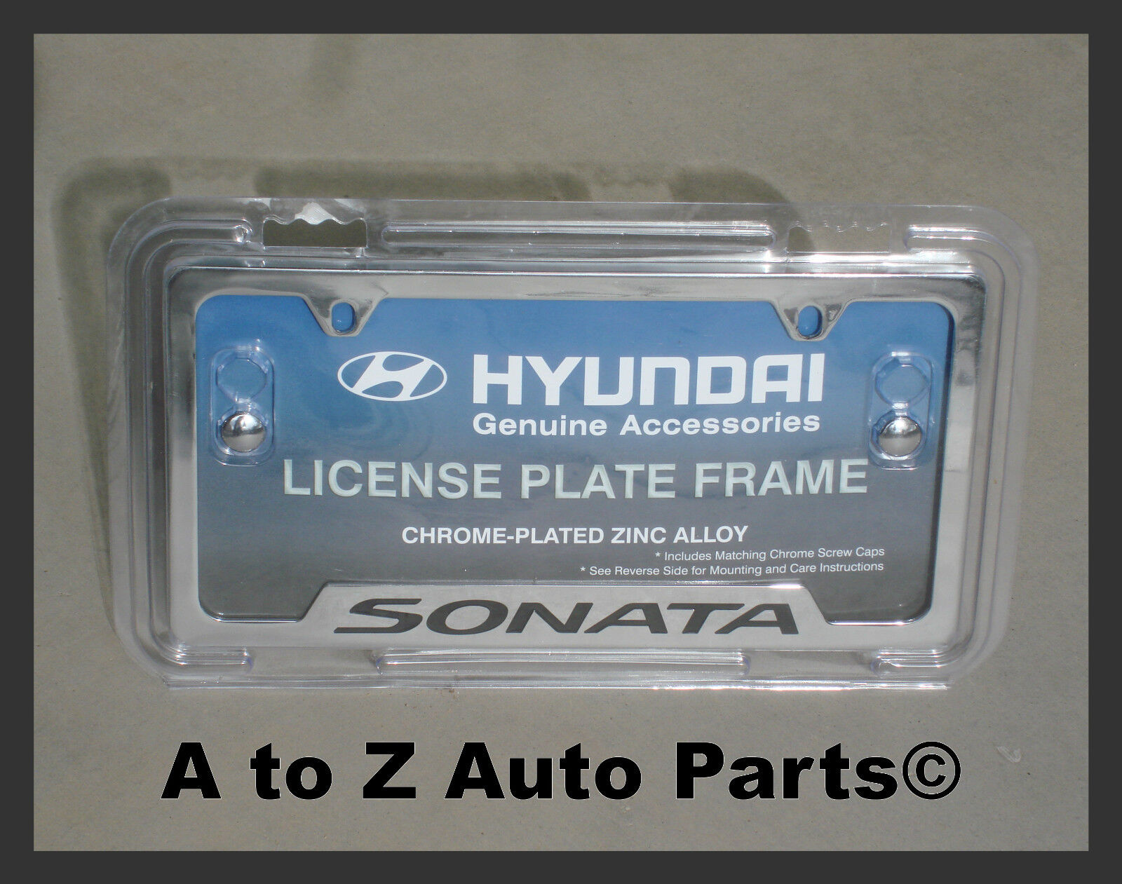 NEW 2009-2024 Hyundai SONATA Chrome License Plate Frame, OEM Hyundai