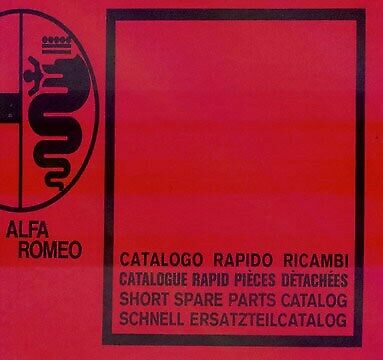 ALFA ROMEO PARTS MANUAL BOOK RICAMBI CATALOG SPIDER GTV 2000 1750 GIULIA 66-79