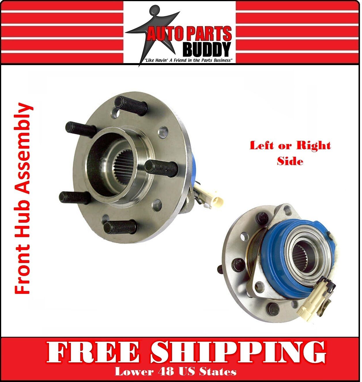 (2) GM Midsize New Premium Front Wheel Hub Bearing Assembly ABS w/2 Yr Warranty 