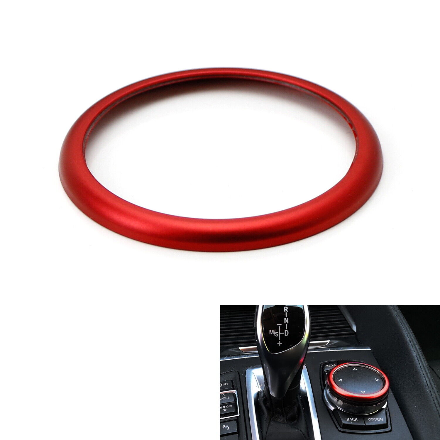 Red Aluminum Ring For BMW Fxx Center Console iDrive Multimedia Controller Knob